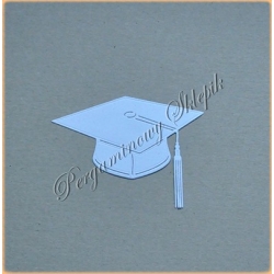 Scrapki A - Kaligrafia/Edukacja - Czapka absolwenta 2 - biała
