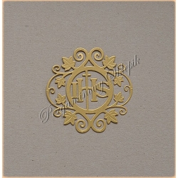 Scrapki D - Komunia Św. - Komunia Św. ornament - złoty