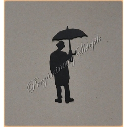 Scrapki A - Postacie - Pan z parasolką - czarny